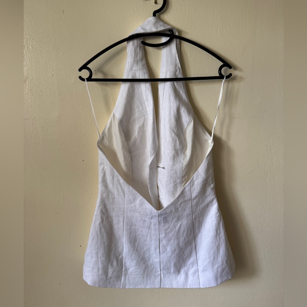 New Reformation Brennan Linen Vest View 3